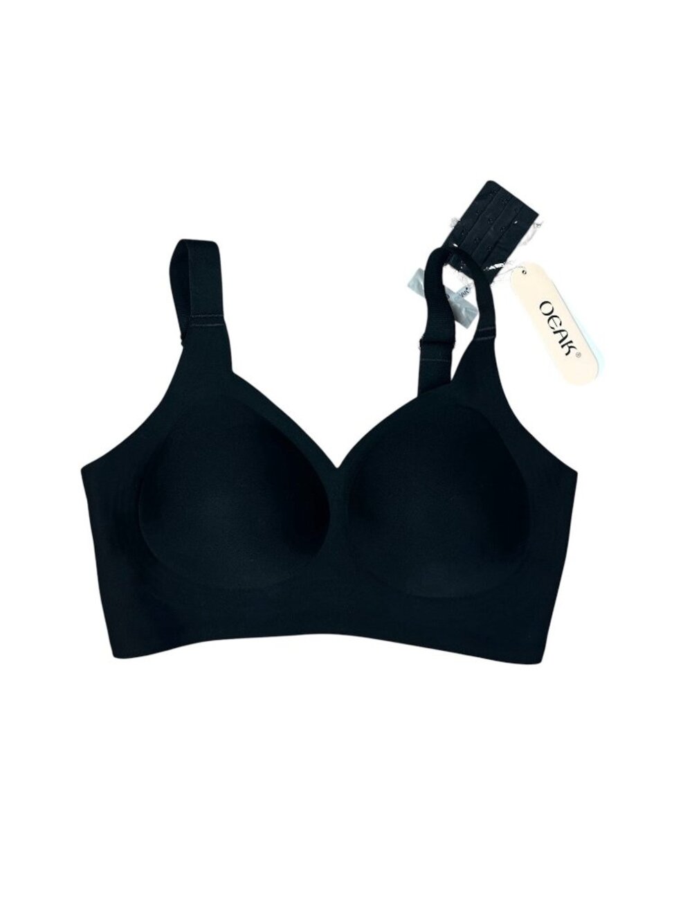 OEAK Womens Wireless Jelly Comfort Bra Black M Padded Seamless Adjustable Strap